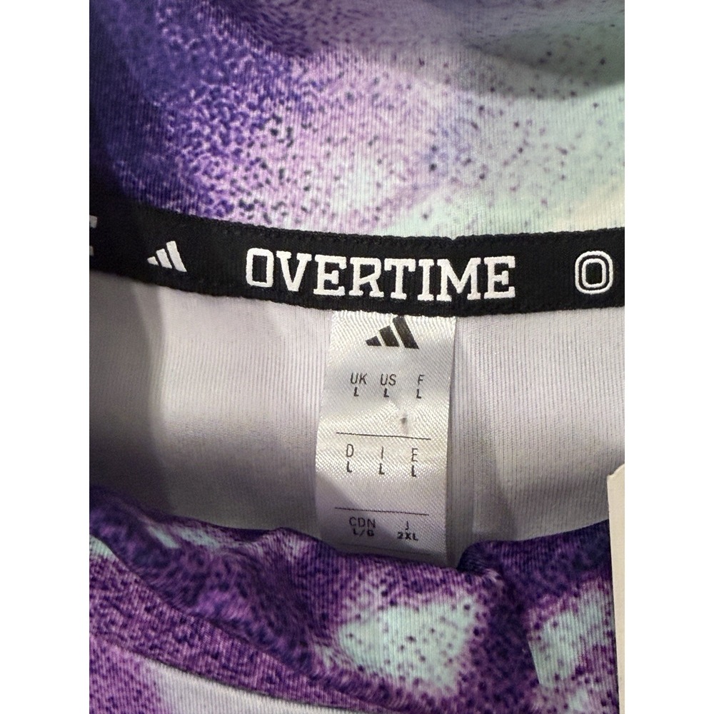 Adidas Overtime M OT TF Mock Compression Shirt JV8833 Mens Large NWT Purple - Picture 5 of 9